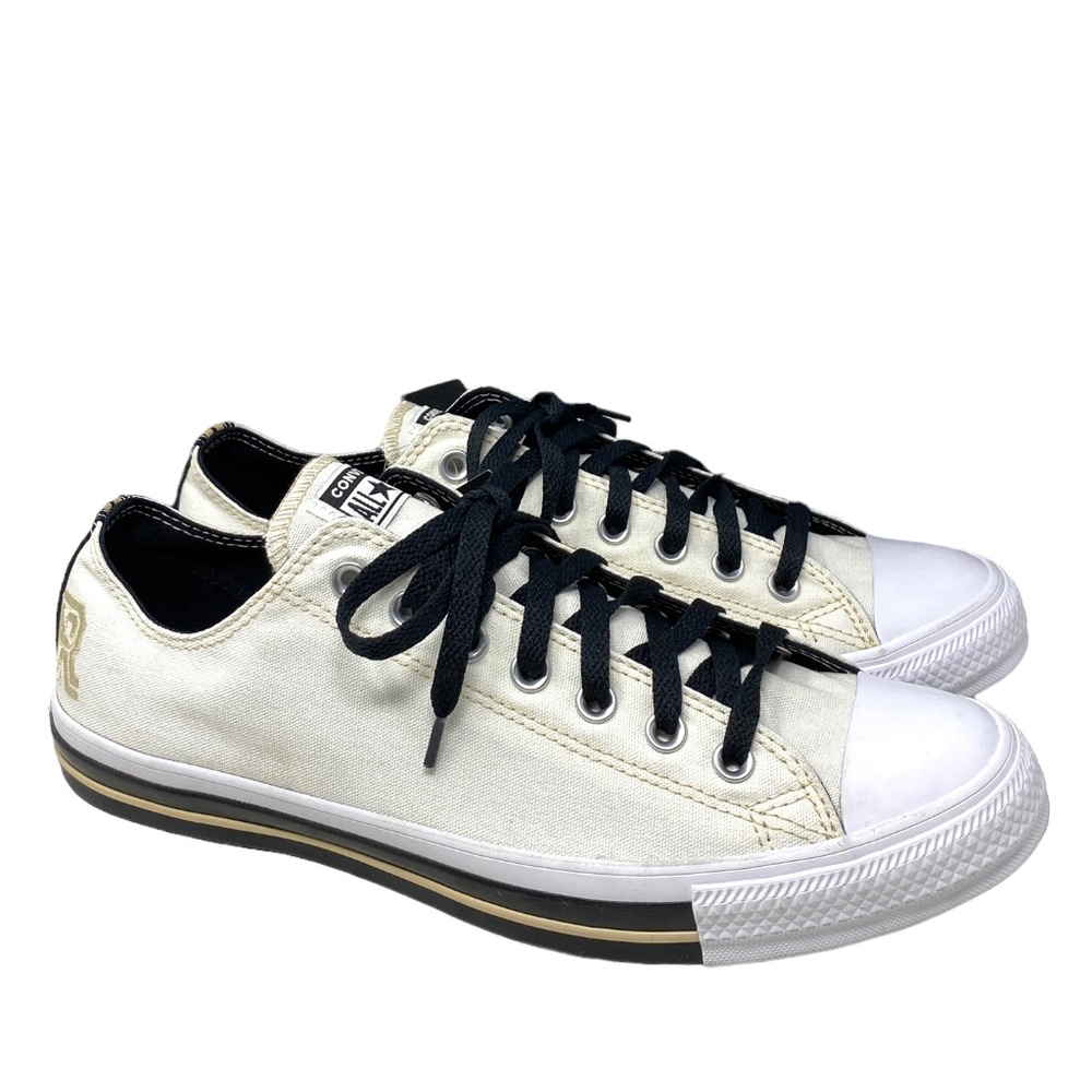 Converse Chuck Taylor OX Low Top White Canvas "R" Sneakers Men Custom 169749C-R - Picture 2 of 13